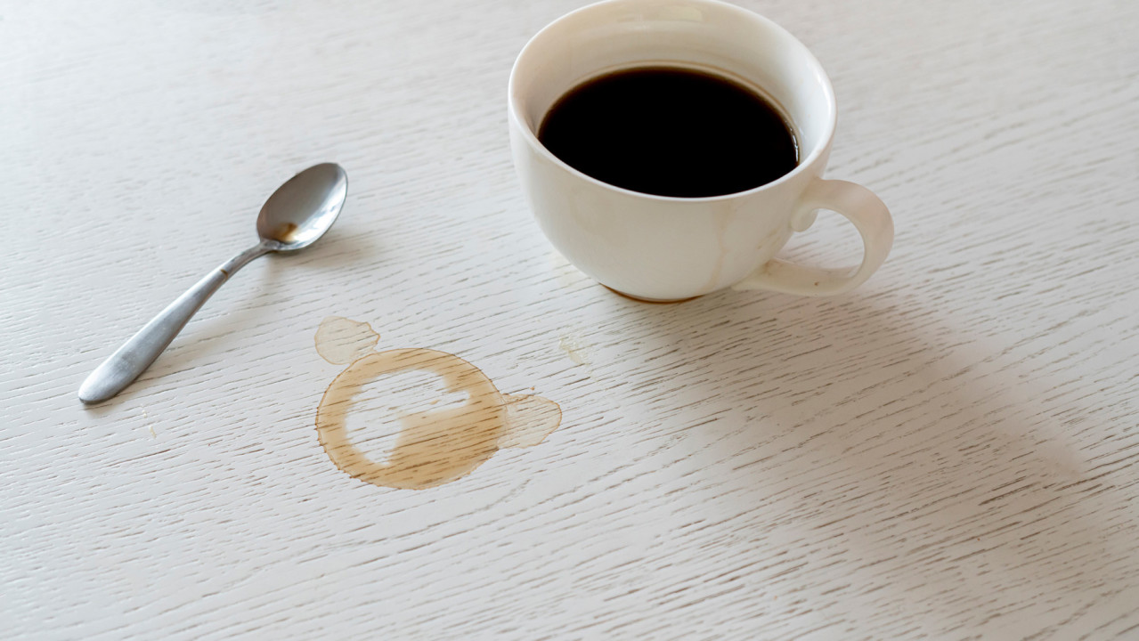 coffee mug and coffee stain