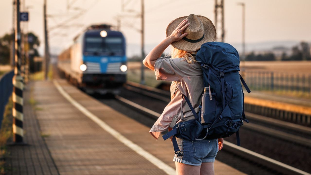 backpack and train