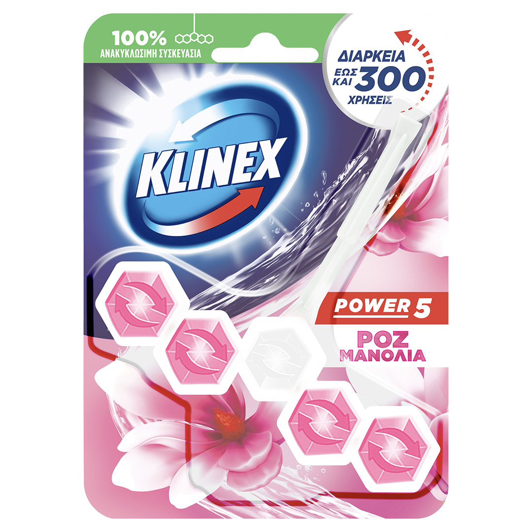 Klinex Power 5 WC Block Ροζ Μανώλια