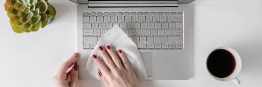 wiping a computer keyboard