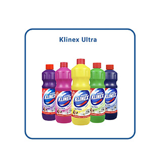 H γκάμα αποτελείται από την Klinex Ultra και την Klinex Ultra Plus. Η κατηγορία Ultra αποτελείται από την Χλωρίνη Klinex Ultra Λεμόνι (κίτρινη συσκευασία), Χλωρίνη Klinex Ultra Pink  Power (ροζ συσκευασία), Χλωρίνη Klinex Ultra Λεβάντα (μωβ συσκευασία), Χλωρίνη Klinex Ultra Fresh (πράσινη συσκευασία), Χλωρίνη Klinex Ultra Regular (μπλε συσκευασία) 

Η κατηγορία Ultra Plus περιλαμβάνει την Χλωρίνη Klinex Ultra Plus Silver (ασημένια συσκευασία) και την Χλωρίνη Klinex Ultra Plus Gold (χρυσή συσκευασία).